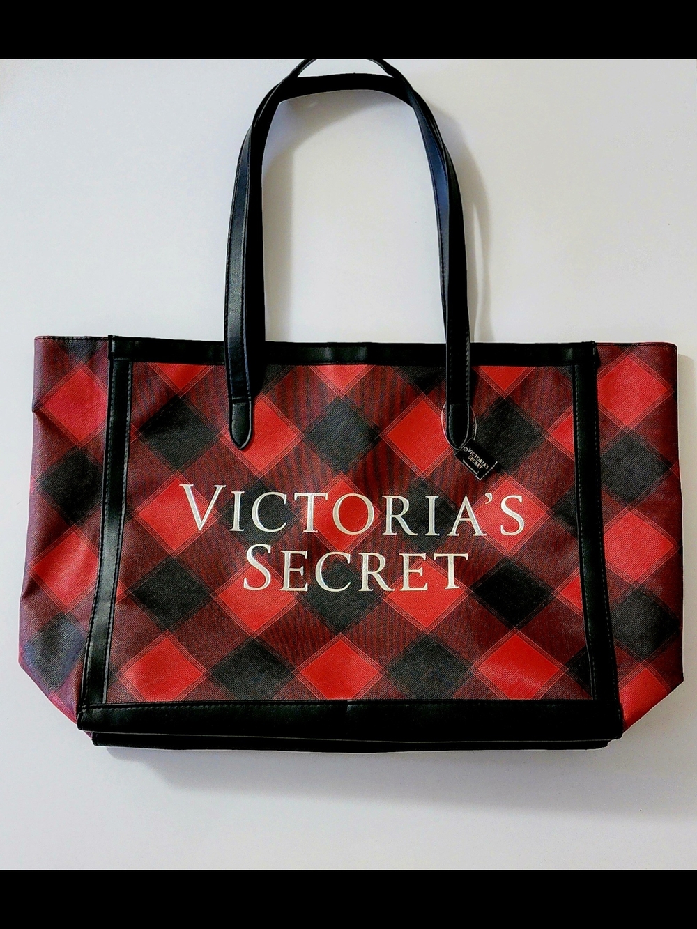 Victoria's Secret Red Plaid Tote Bag